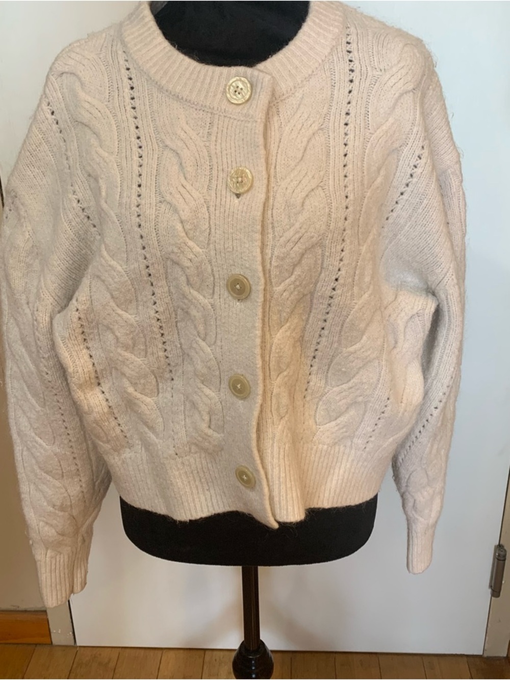 Future Collective XL Reese Blutstein Mohair Blend Cable Knit Cardigan Sweater